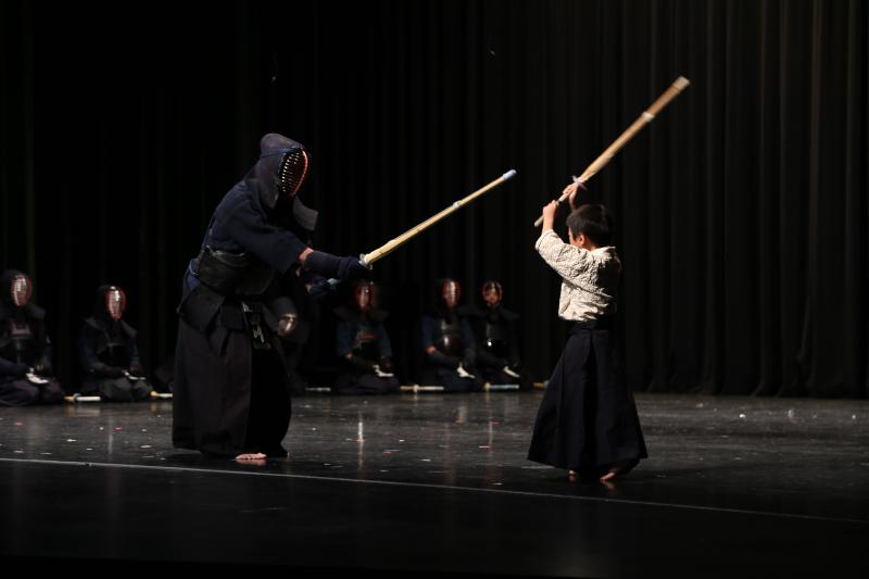 Tagawa Sensei Doing a Demonstration at the Novi High School Japan Festival in 2019