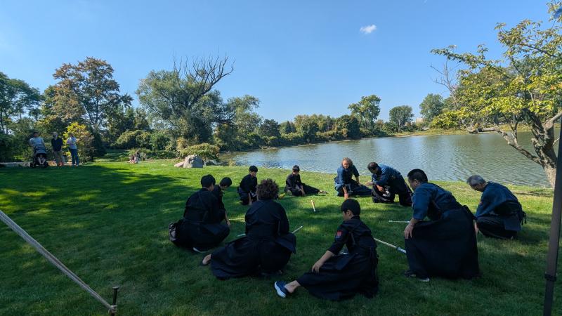 Image of DKD members warming up before the presentation