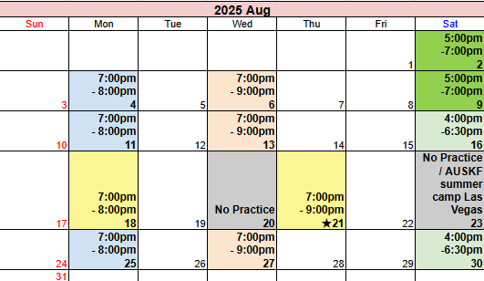 Example Calendar 2