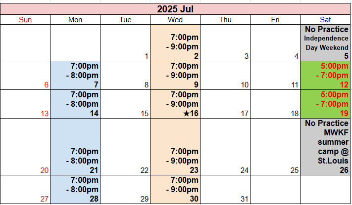 Example Calendar 1